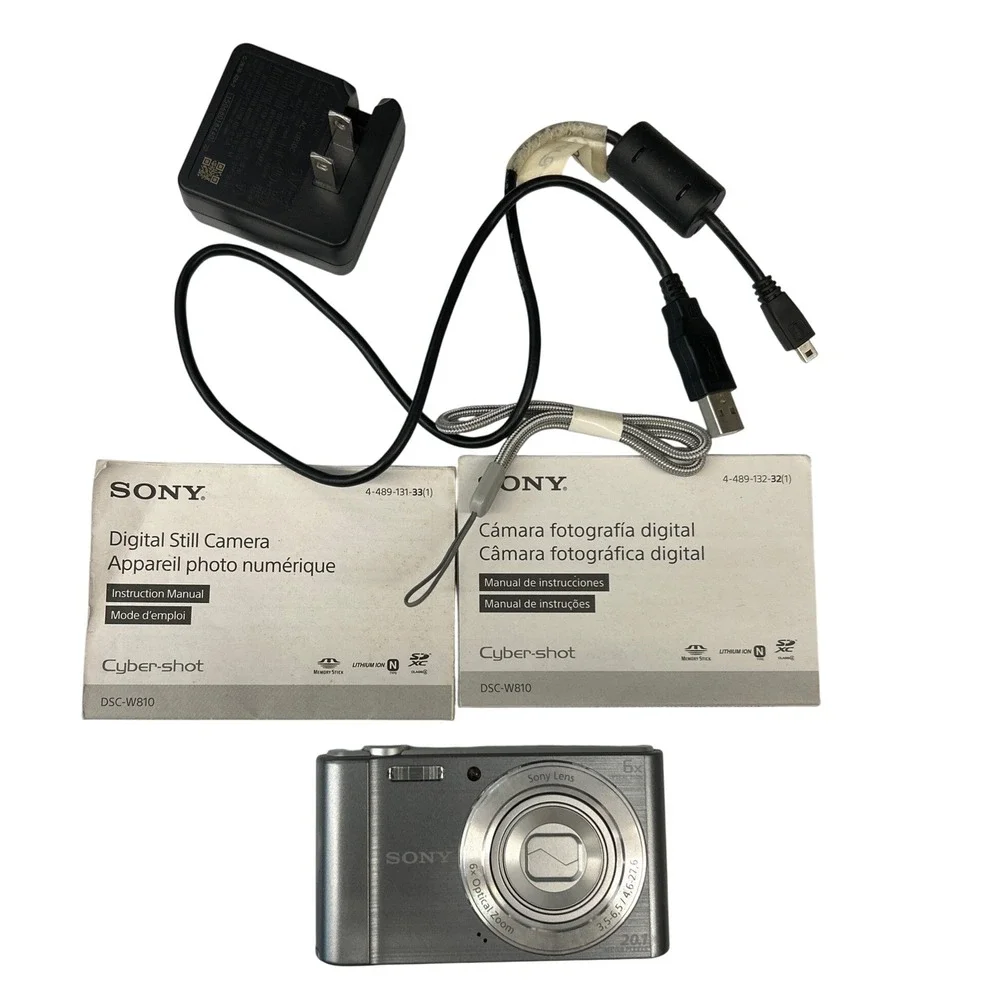 Sony Cyber-shot DSC-W810 Digital Camera Silver 20.1MP Digicam Y2K Tested No Card